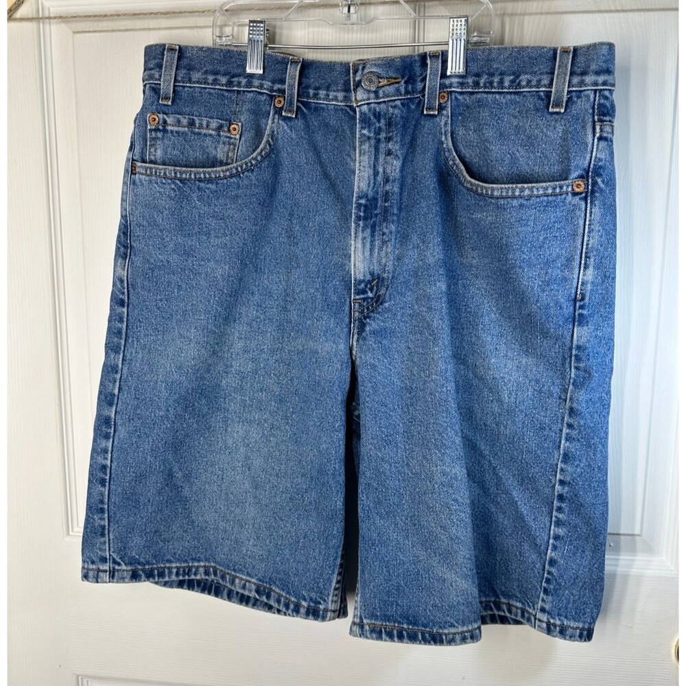 Levis Jean Shorts 550 Men's 38 Medium Wash Relaxed Fit Red Tab Cotton Denim